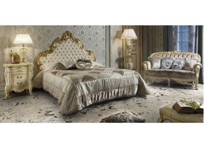 Lit 2x Table de chevet 3 pièces. Ensemble de chambre à coucher Lits de designer Suite d'hôtel neufs