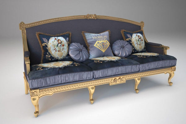 Canapés ensembles de sièges Design Club Canapé 3 places Canapé Revêtement en tissu de 3 places