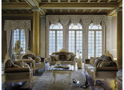 Canapé italien 3 places, canapé en velours rembourré Winchester 230 cm brun mobilier neuf