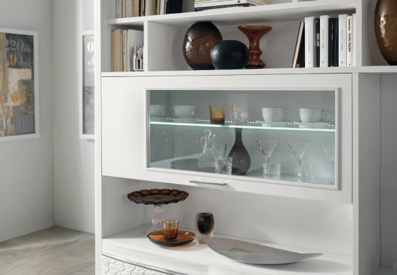 Unité murale Meuble TV Armoire murale Buffet Télévision Commode en bois Design Mobilier moderne neuf