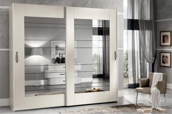 Garde-robe de luxe avec portes coulissantes Armoires de garde-robe en bois moderne