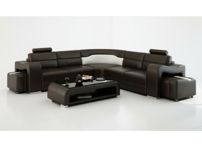 Canapé en cuir Canapé Canapé d'angle Canapé d'angle Suite d'angle Design Canapé moderne F3008B