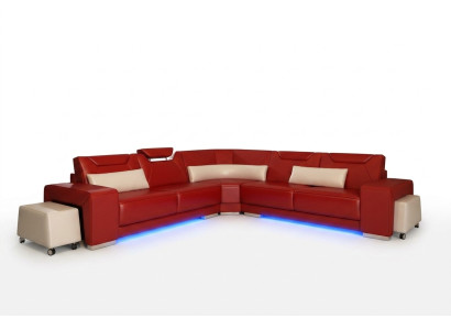 Canapé en cuir Canapé Canapé d'angle Canapé d'angle Suite d'angle Design Canapé moderne F3011B
