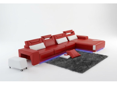 Canapé en cuir Canapé Chaise longue Coin canapé Suite d'angle Design Canapé moderne F3011C