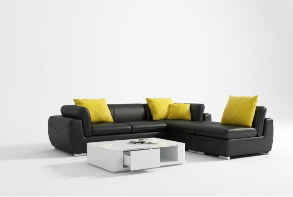 Canapé en cuir Canapé canapé paysage vivant canapé d'angle Eck Suite Design Moderne Canapé F3014 nouveau