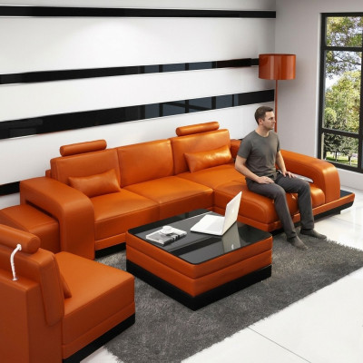 Canapé en cuir Canapé Canapé d'angle Canapé d'angle Design Suite moderne F3017C