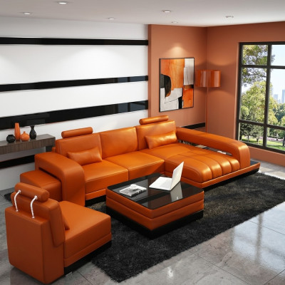 Canapé en cuir Canapé Canapé d'angle Canapé d'angle Design Suite moderne F3017C