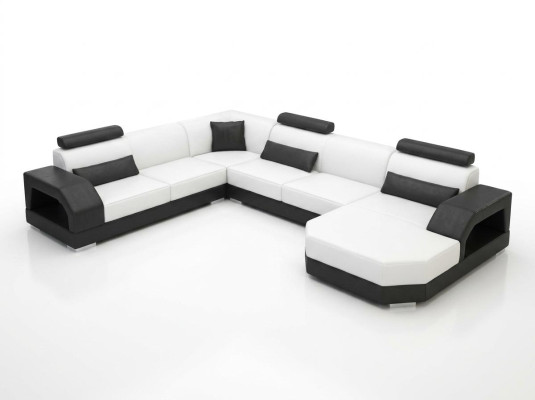 Canapé en cuir Canapé Canapé en coin Canapé d'angle Suite d'angle Design Canapé moderne G8001