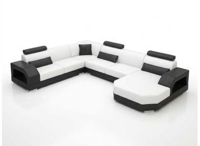 Canapé en cuir Canapé Canapé en coin Canapé d'angle Suite d'angle Design Canapé moderne G8001