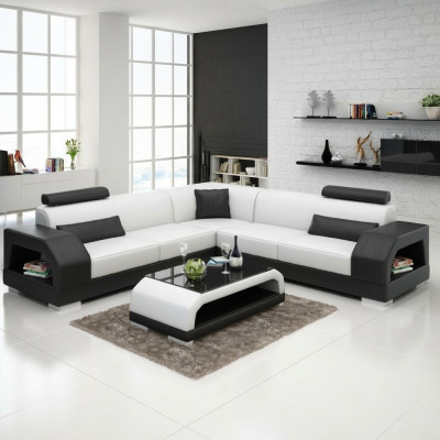 Canapé en cuir Canapé Canapé d'angle Canapé d'angle Suite design Moderne Canapé G8001B
