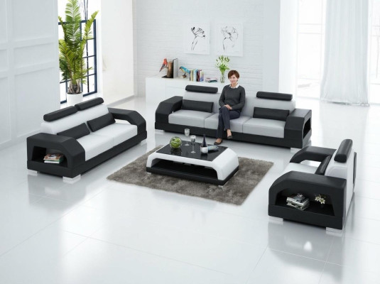 Canapé en cuir Canapé Canapé paysager vivant 3+2+1 places Suite Design Moderne Canapé G8001D