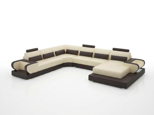 Canapé en cuir Canapé Salon paysager Canapé d'angle Suite d'angle Design Canapé moderne G8003