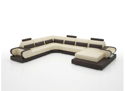 Canapé en cuir Canapé Salon paysager Canapé d'angle Suite d'angle Design Canapé moderne G8003