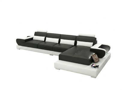 Canapé en cuir Canapé Canapé en forme de L Coin salon Canapé d'angle Suite d'angle Design Canapé moderne G8003C