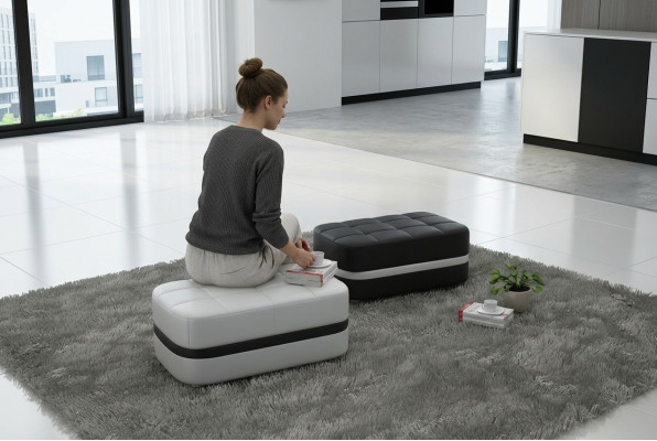 Design gepolsterter Hocker Fußhocker Sitzhocker Gepolsterter Pufa