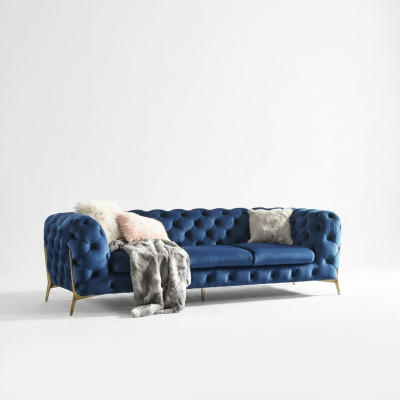 Canapé en tissu Chesterfield Rembourrage de siège Big XXL 3 places Canapé en tissu