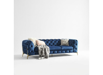 Canapé en tissu Chesterfield Rembourrage de siège Big XXL 3 places Canapé en tissu