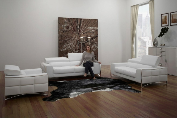 Canapé Canapé Rembourrage XXL Grand 3 Places (sans 2+1) Canapé en Cuir Design de Siège