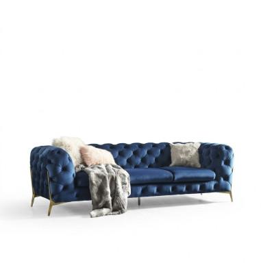 Chesterfield Noble Designer Sofa Tissu d'ameublement Canapé en velours Canapé de luxe
