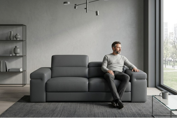 Multifunktions-Ledersofa-Sitzpolster Wohnzimmer-Set Ledergarnitur Sofa 3+2