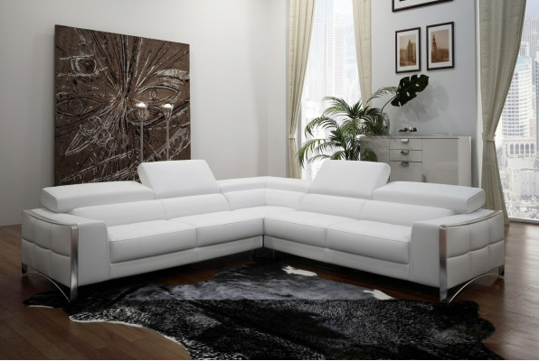 Canapé en cuir Canapé Salon paysager Canapé d'angle Suite d'angle Design Moderne Canapé 1504B