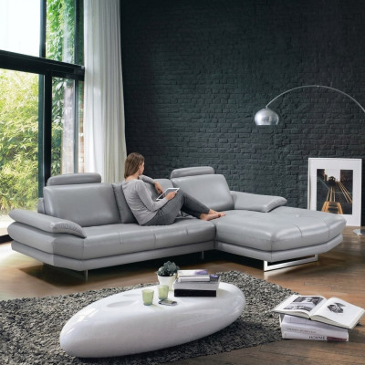 Canapé en cuir Canapé Canapé d'angle Canapé d'angle Suite d'angle Design Canapé moderne 1508