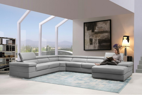 Canapé en cuir Canapé Canapé d'angle Suite d'angle Design Moderne 1530B