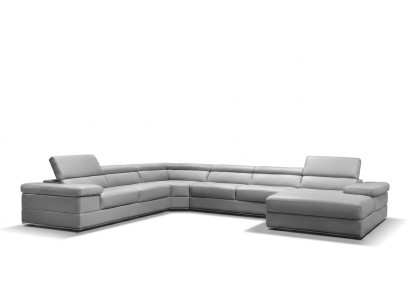 Canapé en cuir Canapé Canapé d'angle Suite d'angle Design Moderne 1530B