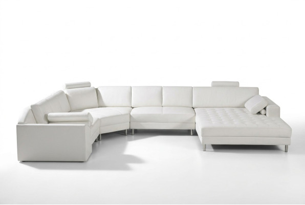 Paysage de vie moderne avec canapé Chesterfield en cuir avec boutons Canapé Rembourrage