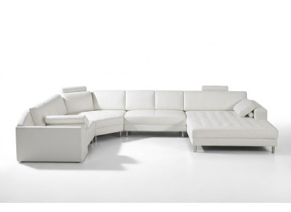 Paysage de vie moderne avec canapé Chesterfield en cuir avec boutons Canapé Rembourrage