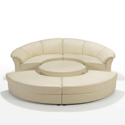 Canapé XXL rembourré en forme de demi-cercle Canapé en cuir Canapé d'angle Siège en forme de suite