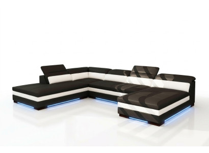 Canapé en cuir Canapé Paysage vivant Canapé d'angle Suite d'angle Design Canapé moderne 5127