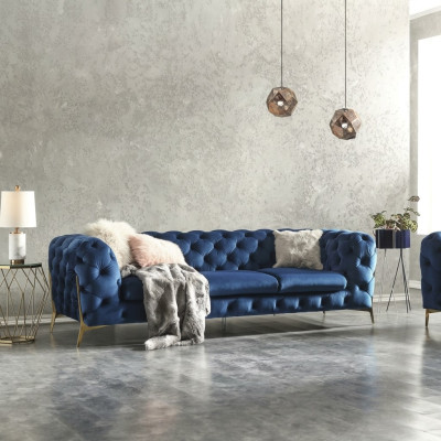 Canapé Chesterfield en velours Ensemble de canapés XXL Grand canapé