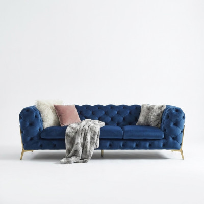 Canapé Chesterfield en velours Ensemble de canapés XXL Grand canapé