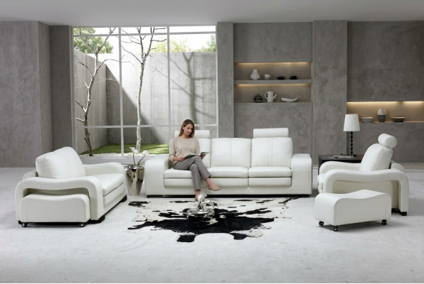 Canapé en cuir Canapé Canapé paysage vivant 3 + 2 + 1 Fauteuil Suite Design Moderne Canapé A1112