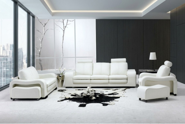 Canapé en cuir Canapé Canapé paysage vivant 3 + 2 + 1 Fauteuil Suite Design Moderne Canapé A1112