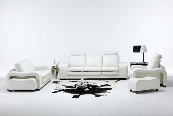 Canapé en cuir Canapé Canapé paysage vivant 3 + 2 + 1 Fauteuil Suite Design Moderne Canapé A1112