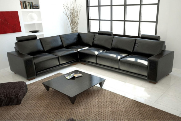 Canapé en cuir Canapé Paysage vivant Canapé d'angle Suite d'angle Design Canapé moderne A1121B