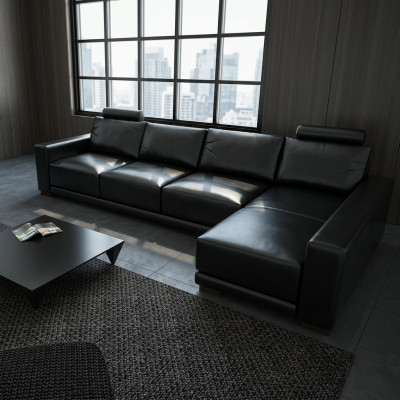 Canapé en cuir Canapé Mobilier de salon Canapé d'angle Suite d'angle Design Canapé moderne A1121C