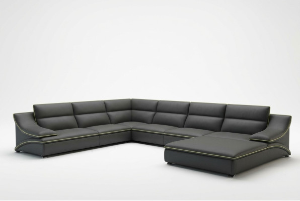 Canapé en cuir Canapé Canapé d'angle Canapé d'angle Ensemble salon Design Moderne Sofa