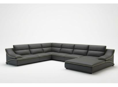 Canapé en cuir Canapé Canapé d'angle Canapé d'angle Ensemble salon Design Moderne Sofa