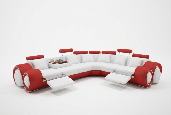 Canapé en cuir Canapé Canapé en coin Canapé d'angle Suite d'angle Design Canapé moderne A1163