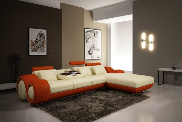 Canapé en cuir Canapé Canapé d'angle Canapé d'angle Suite d'angle Design Moderne Canapé A1163E