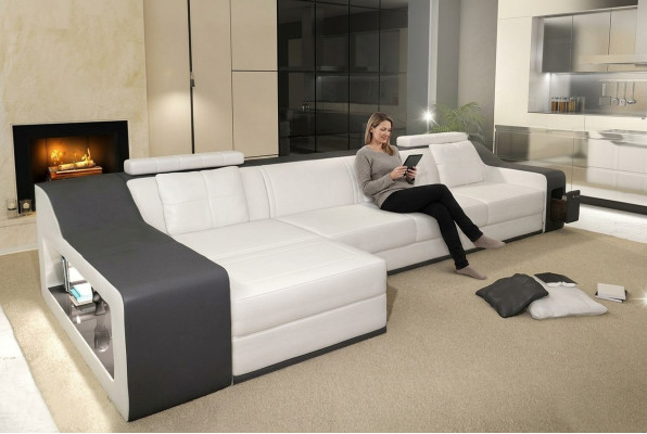 Canapé en cuir Canapé Canapé d'angle Canapé d'angle Suite d'angle Design Canapé moderne B2017B
