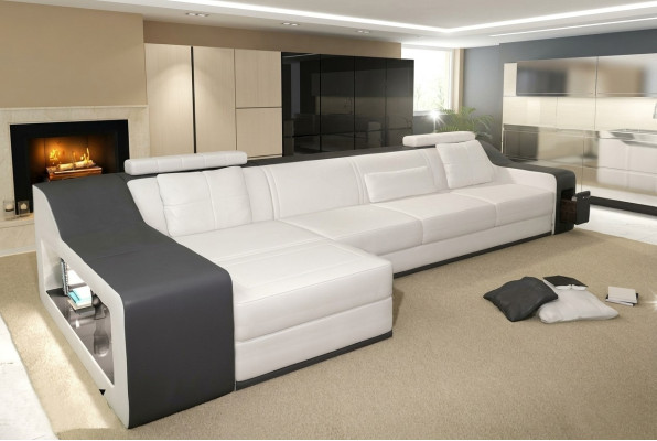 Canapé en cuir Canapé Canapé d'angle Canapé d'angle Suite d'angle Design Canapé moderne B2017B
