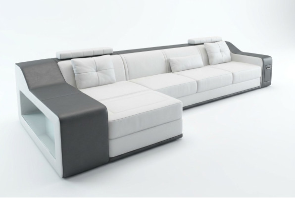 Canapé en cuir Canapé Canapé d'angle Canapé d'angle Suite d'angle Design Canapé moderne B2017B