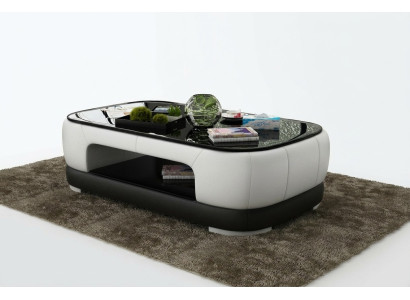 Table basse rembourrée Table basse Table en verre Table d'appoint