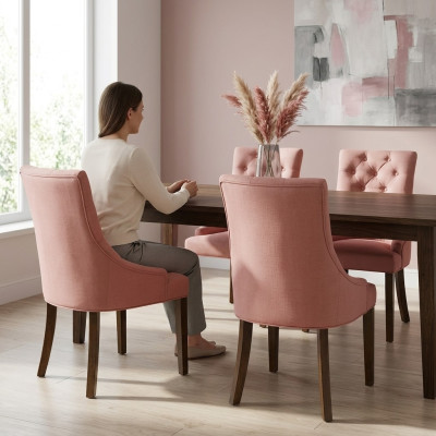 4x Fauteuil Club Chesterfield Lounge avec siège rembourré Chaises Fauteuils Suite Lehn