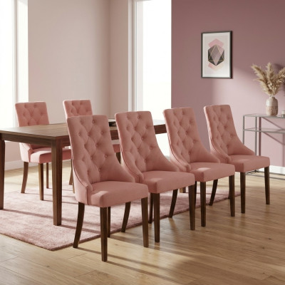 6 fauteuils Chesterfield Lounge Club en tissu Coussin Chaise Siège Suite Lehn