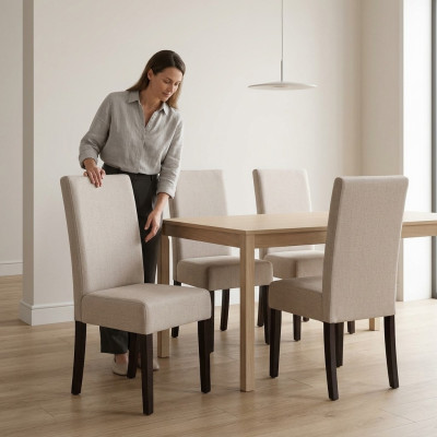 Ensemble de 4 chaises rembourrées pour salle d'attente pour cabinet d'avocat.